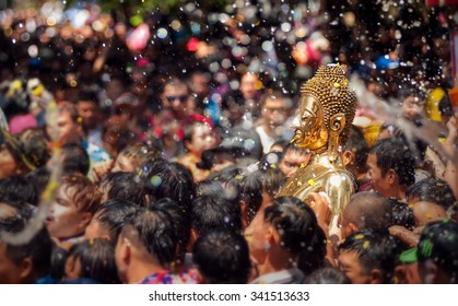 Buddha Statue Water Ceremony In Songkran Festival 