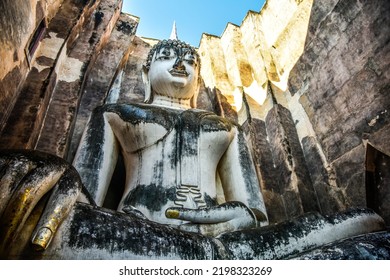 Buddha statue,Buddha image,Phra Atchana at Sukhothai historical park, Sri Chum Temple , Sukhothai Province, Thailand, UNESCO world heritage