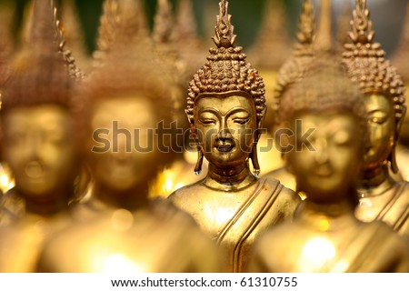 Buddha statues , Face of gold buddha,  Thailand ,Asia
