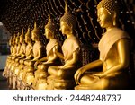 Buddha statues, Seema Malakaya Temple, Colombo, Western Province, Sri Lanka, Asia