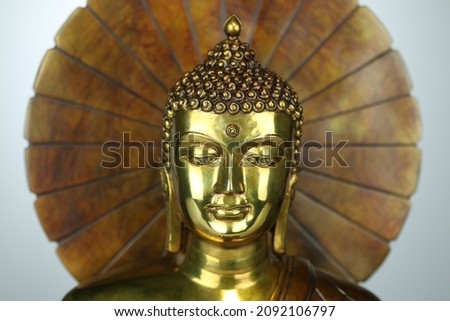 Buddha status closeup in many composition.