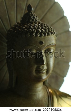 Buddha status closeup in many composition.