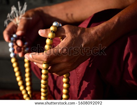 Buddhism necklace used for prayer (prayer beads).