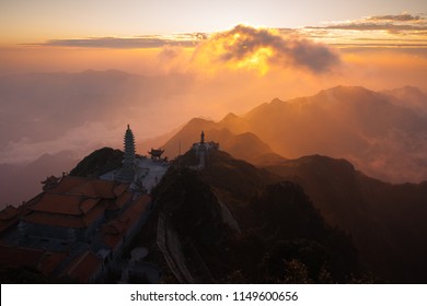 Buddhist Buildings Style On Top Of Fansipan