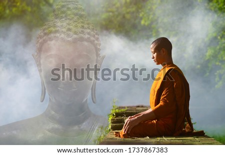 Buddhist monks meditate to calm the mind. 