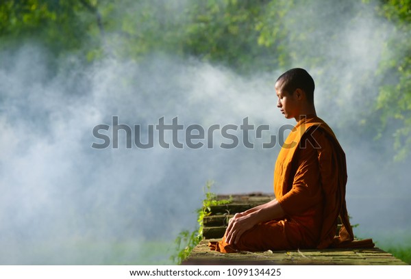 Buddhist monks meditate\
to calm the mind. The brain will refresh the secretion of Indoine.\
Make happy