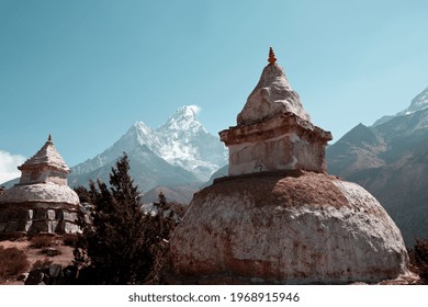 Buddhist Stupa In Himalaya Mountains, Nepal