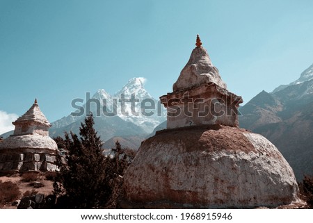 Buddhist stupa in Himalaya mountains, Nepal