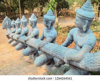 Buddhist temple hand rails in Cambodia