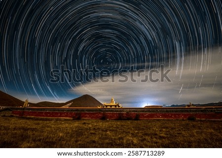 Buddhist temples and circular star orbits in western Sichuan, China