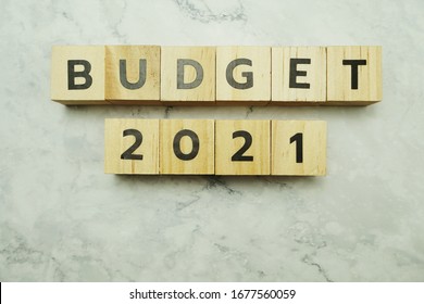 Budget 2021 Alphabet Letters On Marble Background