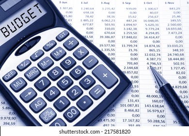Budget Concept Budget text on calculator - Shutterstock ID 217581820