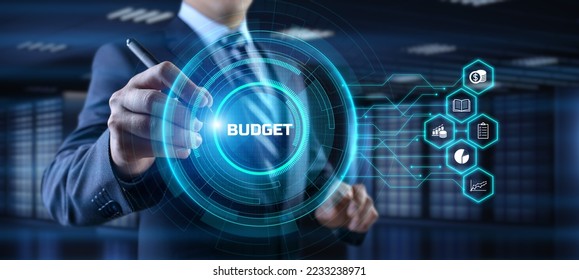 Budget planning business finance concept on virtual screen interface. - Shutterstock ID 2233238971