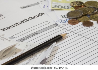 Budgetary accounting German text Household book - Shutterstock ID 507190441