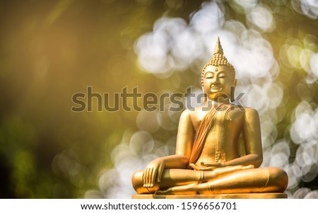 Budha golden you from nature stone ancient ancient times cliping part