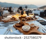 Budva Montenegro dinner with white wine 