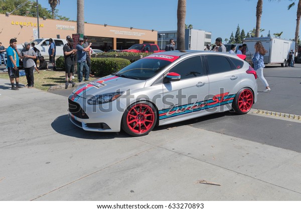 Buena Park, USA\
- April 30, 2017: Martini Racing Ford Fiesta ST on display during\
the Fabulous Fords\
Forever