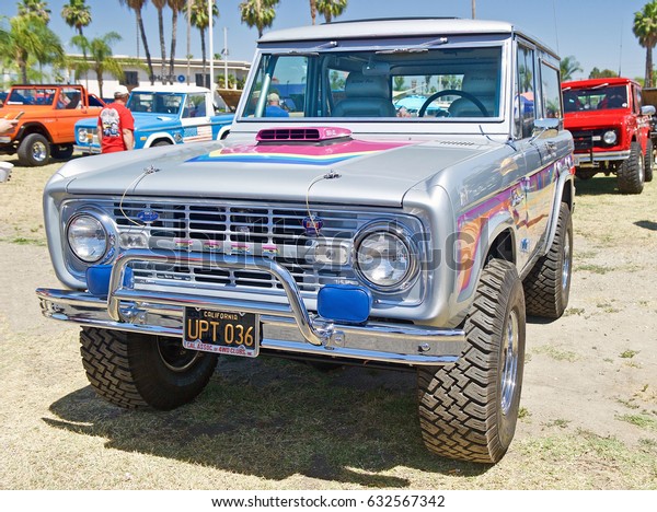 BUENA PARK/CALIFORNIA - APRIL 30, 2017: Vintage Ford
Bronco parked at a gathering of similar cars and trucks in Buena
Park, California USA 