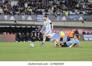 Buenos Aires; 10 De Octubre De 2021: Eliminatory Qatar 2022, Argentina Vs Uruguay, Messi With Run Fast With The Ball. 