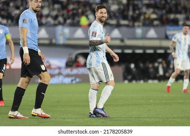 Buenos Aires; 10 De Octubre De 2021: Eliminatory Qatar 2022, Argentina Vs Uruguay, Messi Said Ok With His Hand.