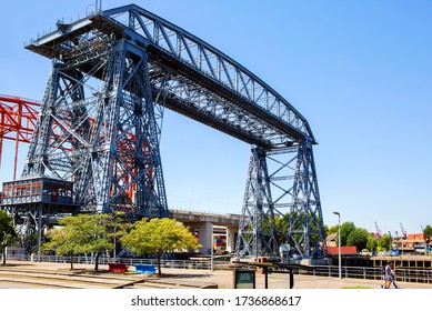 Buenos Aires, Argentina, 03/02/2020, Nicholas Avellaneda Ferry Bridge.
 This Is A Unique Engineering Structure, But It No Longer Functions. This Old Platform Bridge Carried Pedestrians, Carts, Cars...