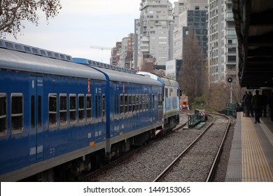 Buenos Aires, Buenos Aires / Argentina; 07-11-2019 : Train At The Palermo Station On The San Martin Line In Buenos Aires.