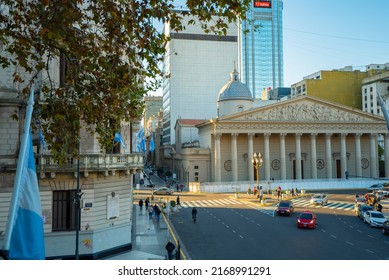 Buenos Aires, Argentina - 13 June, 2022: Metropolitan Cathedral In Autumn Time