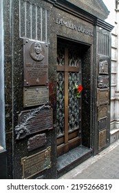 Buenos Aires, Argentina - 20 February 2008: Tomb Of Duarte Family And Eva Peron In Recoleta Cemetary