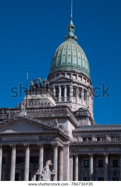 Buenos Aires, ARGENTINA - AUGUST 18, 2017: The
Palace of the Congress of the Argentine Nation is the building
where the Congress of the Argentine, it is one of the largest
congresses in the world