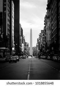 BUENOS AIRES/ ARGENTINA CIRCA January 2018: Obelisco In Corrientes Avenue