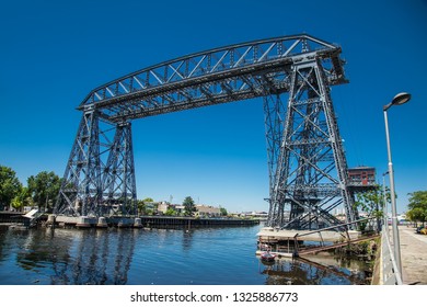  Buenos Aires Argentina - Dec 25, 2018: Old Nicolas Avellaneda Steel Bridge Across Matanza River In La Boca, Bueno Aires. Argentina.