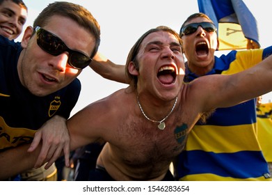 Buenos Aires/ Argentina - December 12 2012: Boca Juniors Is A Professional Football Team. Fans Celebrating Boca's First Fan Day