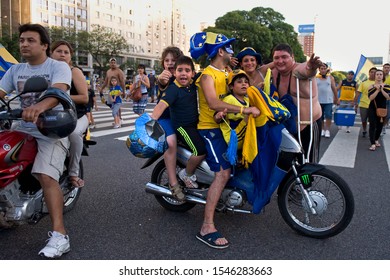 Buenos Aires/ Argentina - December 12 2012: Boca Juniors Is A Professional Football Team. Fans Celebrating Boca's First Fan Day