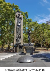 BUENOS AIRES, ARGENTINA - FEBRUARY 4, 2018: Evita Monument In Front Of Biblioteca Nacional Mariano Moreno (National Library)