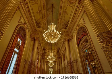 BUENOS AIRES, ARGENTINA- JULY 12, 2018: - Theatro Colon (Colon Theater), one of the world's best opera house, the cultural icon of Buenos Aires, originally opened 1857, Buenos Aires, Argentina