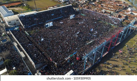 Sarandí, Buenos Aires, Argentina. June, 20, 2017. Full Fotball Stadium  In Political Act By Cristina Fernández De Kirchner. Drone Photo.