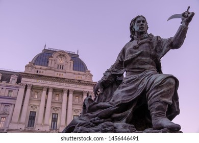 BUENOS AIRES, ARGENTINA - March 23, 2019: Monument To Juana Azurduy De Padilla Outside Of The Central Post Office (