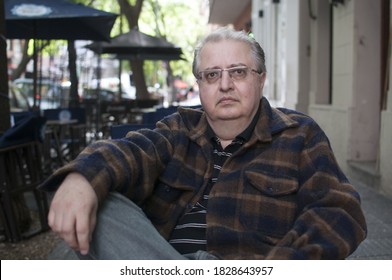 BUENOS AIRES, ARGENTINA - Oct 18, 2014: Brazilian writer Marcelo Mirisola during a photo shoot in Buenos Aires, Argentina.