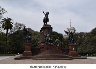 Buenos Aires Argentina - September 16 2016 -  Monumento Del Libertador Jose De San Martin At Plaza San Martin