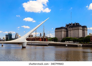 Buenos Aires Cityscape, Women's Bridge In Buenos Aires, Latin America