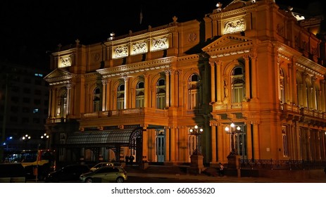 Buenos Aires, Famous Colon Theater (Teatro Colon)at Night