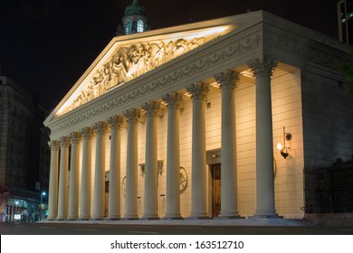 Buenos Aires Metropolitan Cathedral At Night