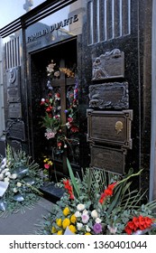 Buenos Aires, Recoleta, Argentina, South America - March, 08, 2010: Recoleta Cemetery, Tomb Of Eva Peron,