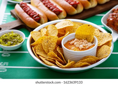 Buffalo Chicken Dip And Tortilla Chips, Super Bowl Food