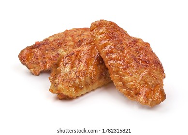 Buffalo Chicken Wings, Isolated On White Background.