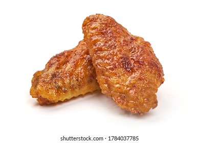 Buffalo Chicken Wings, Isolated On White Background.