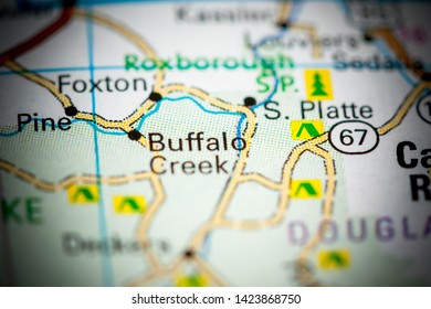 Buffalo Creek. Colorado. USA On A Map