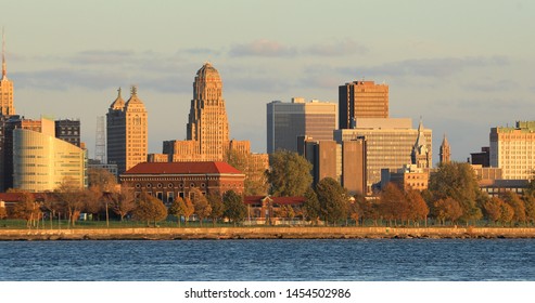 The Buffalo, New York skyline across Niagara River - Shutterstock ID 1454502986