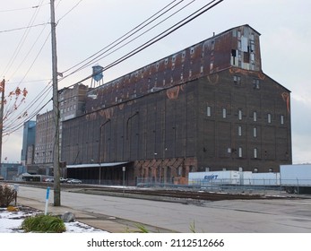 Buffalo, New York, USA, 12 DECEMBER 2021, The Great North Elevator Of Buffalo In Winter