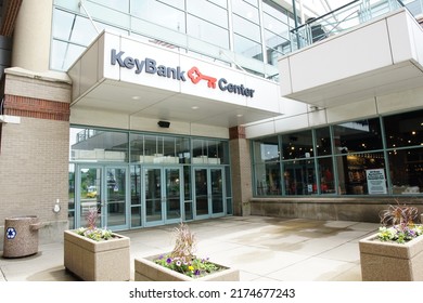 Buffalo, New York, USA - June 9, 2022: Entrance To The KeyBank Center